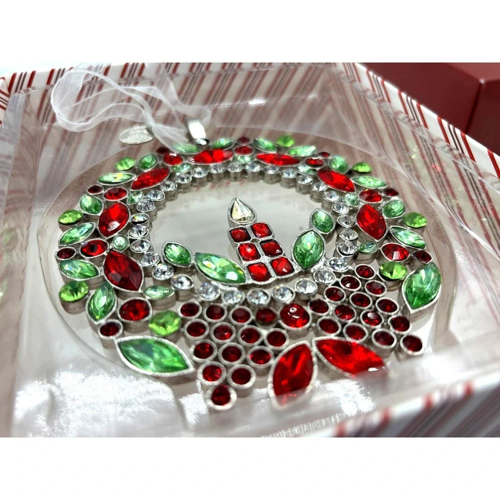 Hallmark Ornament Keepsake RADIANT WREATH 2018 Metal Rhinestones Ruth Donikowski